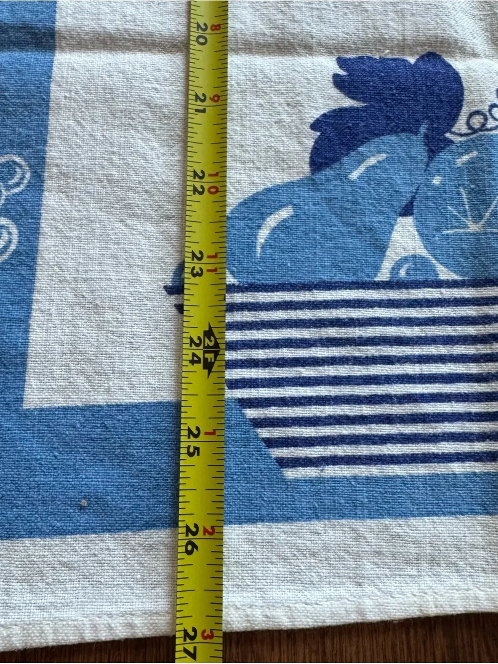 Vintage Canon Cotton Blue Fruit Bowl Printed Kitchen Towel